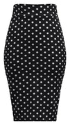 Polka Dot Pencil Wiggle Skirt