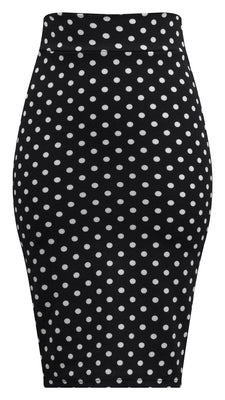 Polka Dot Pencil Wiggle Skirt