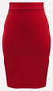 Bow Back Pencil Skirt in Red