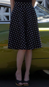 Retro Gal Polka Dot Swing Skirt in Black