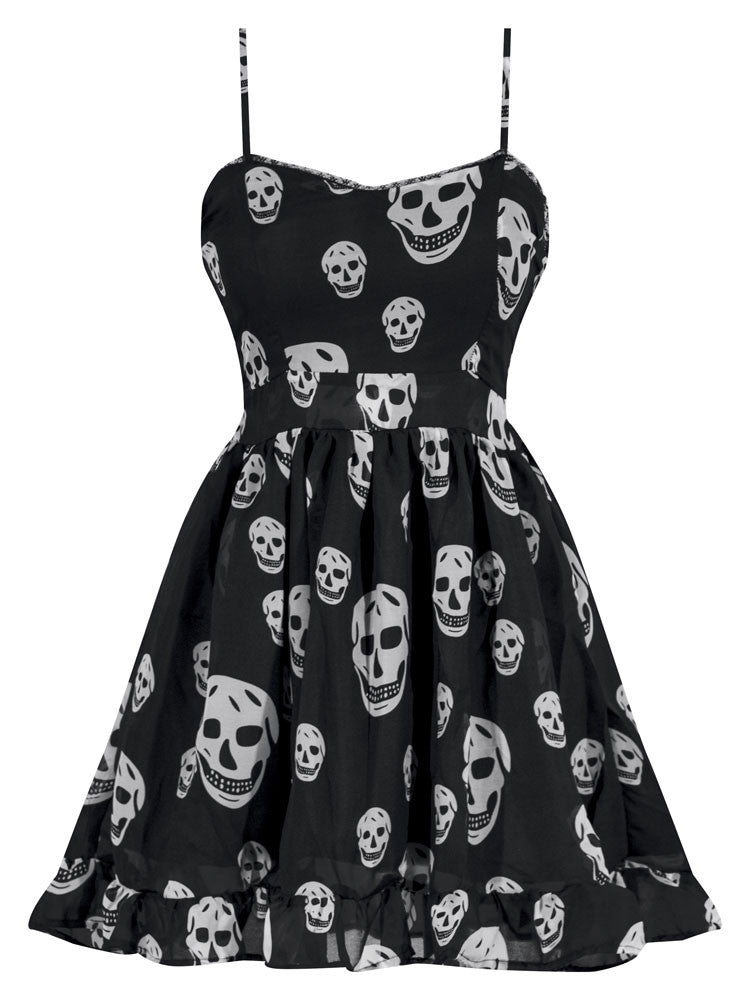 Miss Poison Skull Chiffon Dress Miss Poison Skull Chiffon Dress