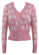 Riot Riot Skull Cardigan in Pink