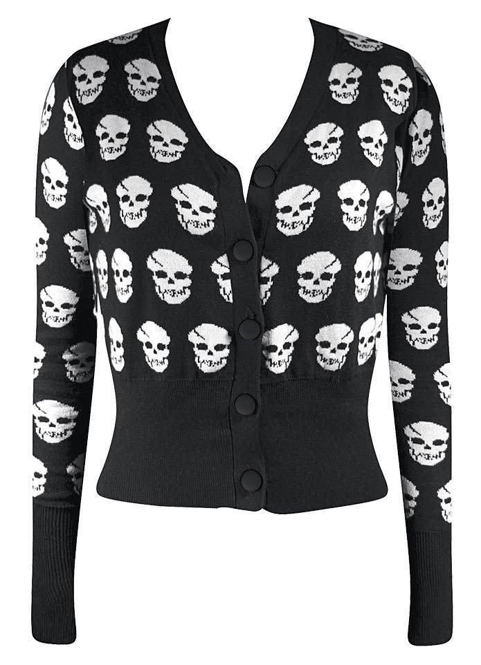 Black Riot Riot Skull Cardigan | Double Trouble Apparel