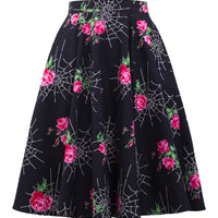 Kiss of the Spider Vintage Inspired Swing Skirt with Pockets