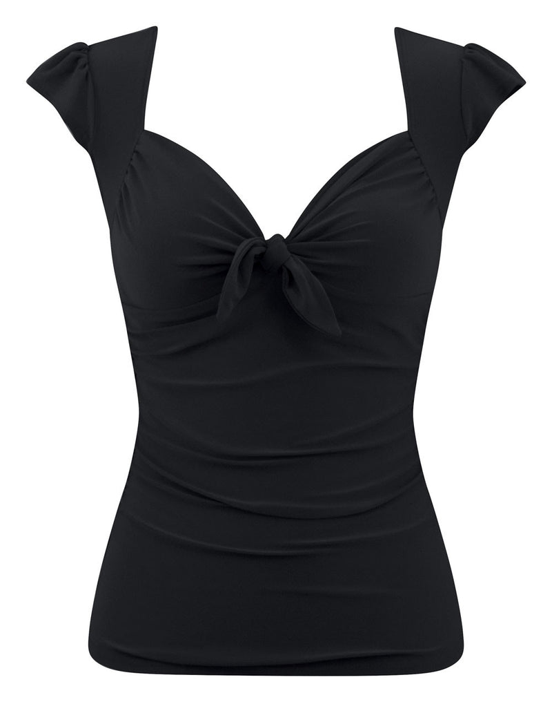 Black Sweetheart Vixen Tie Top | Double Trouble Apparel