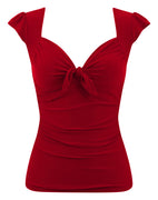 Sweetheart Vixen Tie Top in Cherry Red