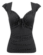 Black Polka Dot Sweetheart Vixen Tie Top