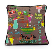 Rum Swizzle Tiki Bar Cocktail Pillow