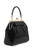 Black Vintage Style Patent Kisslock Handbag