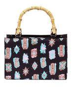 Retro Starburst Atomic Tiki Bamboo Box Handbag