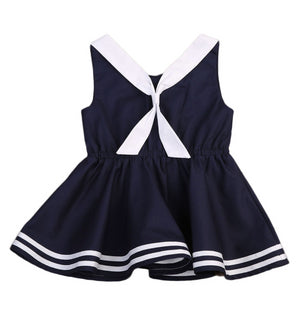 Sailor Girl Kids Dress in Navy
