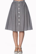 Navy Blue Floral Ditsy Daisy 50's Swing Skirt