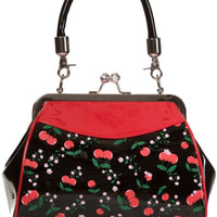 Patent Cherry Handbag (Crossbody Strap Included)