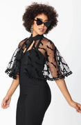 Batty Star Mesh Capelet in Black