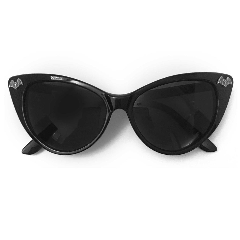 Silver Bat Charm Cat Eye Sunglasses