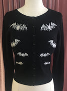 Black Lacy Bat Embroidered Cardigan