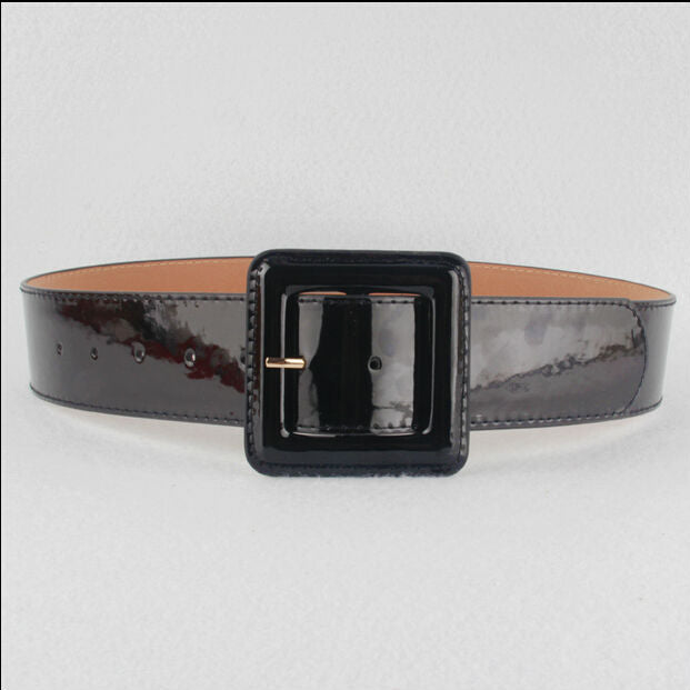 AS Rocks Patent Leather Belt Black