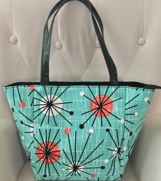 Turquoise Floral Handbag
