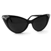 Black Silver Batty Cat Eye Sunglasses