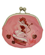 Devil Girl Cherry Pie Kisslock Coin Purse by Fluff