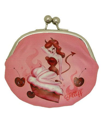 Devil Girl Cherry Pie Kisslock Coin Purse by Fluff