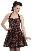 Red & Black Cherry Pop Halter Dress