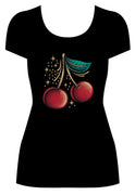 Atomic Cherry T-Shirt (Black or Cream)