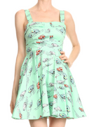 Mint Green Classic Car Swing Dress