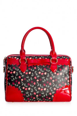 Country Cherry Retro Handbag in Red Patent