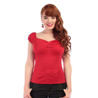 Red Dolores Peasant Top by Collectif