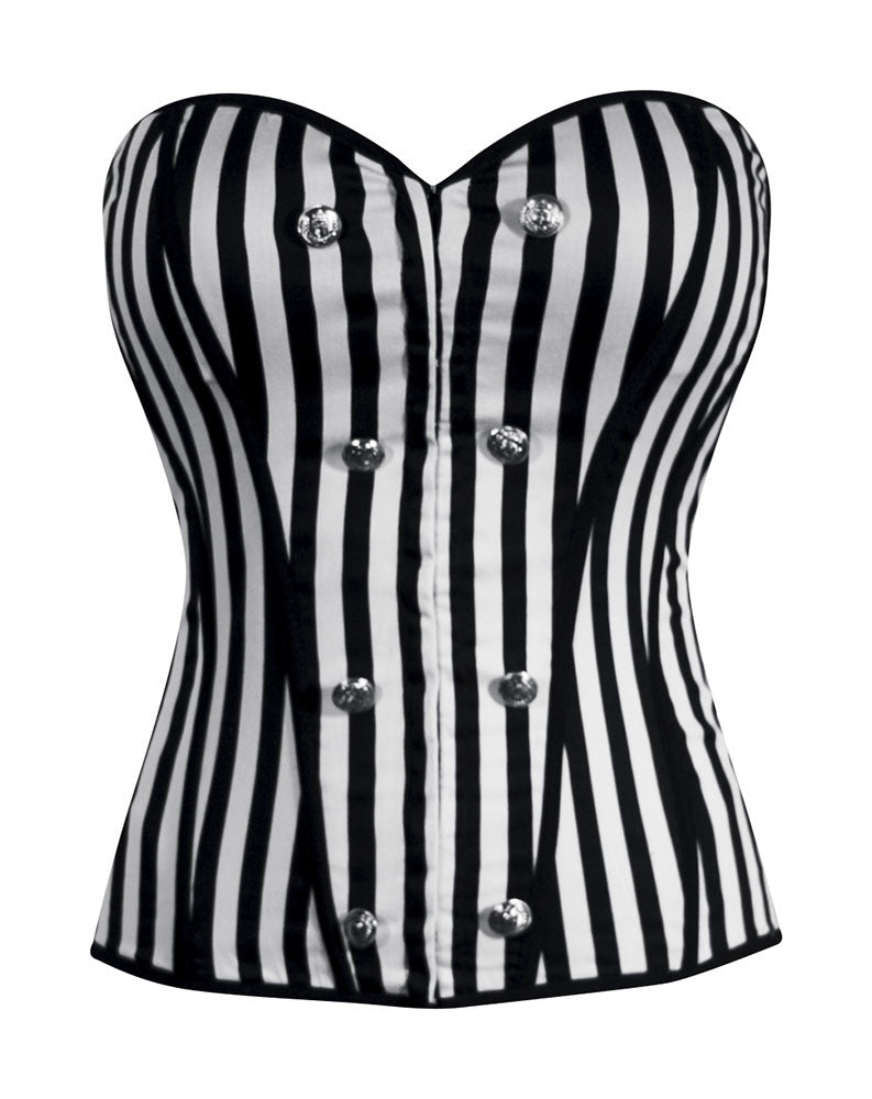 Striped Corset Top in Black & White