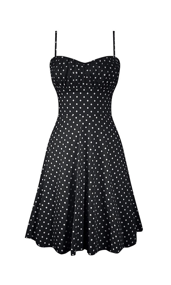 Black Polka Dot Swing Dress Black Polka Dot Swing Dress