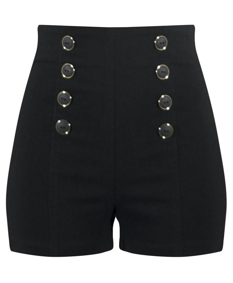 *PRE-ORDER* High Waisted Pin Me Up Shorts in Black