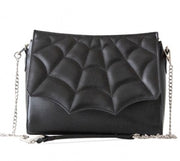 She's Wicked Spiderweb Crossbody Purse in Black