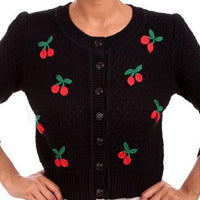 Black Cherry Knit Cardigan Sweater