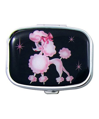 Retro French Poodle Lacquered Metal Pill Case by Miss Fluff