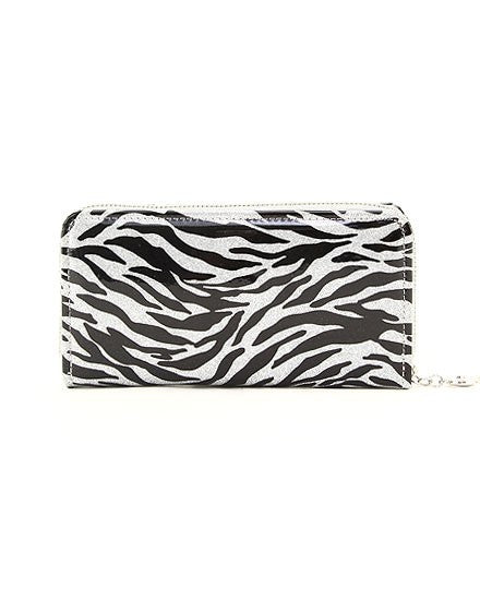 Silver Zebra Glitter Wallet