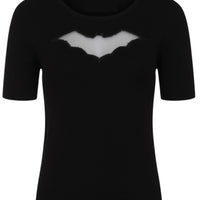 Bat Cut Out Sweater Top by Hell Bunny