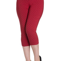 red with black polka dots capris high waisted hell bunny
