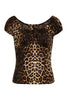Leopard Print Peasant Style Pinup Top