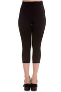High Waist Retro Tina Capris by Hell Bunny in Black