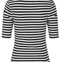Striped Retro Babe Top in Black & White