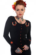 Black Lucky Horse Shoe Cardigan