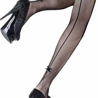 Back Seam with Bow-Tie Fishnet Tights