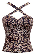 Leopard Print Retro Gal Criss Cross Top