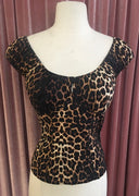 Leopard Print Peasant Style Pinup Top