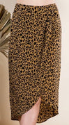 Leopard Print Sarong Style Skirt