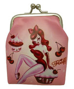 Cherry Cupcake Pinup Doll Kisslock Coin Purse by Fluff