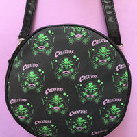 "Creature" Horror Print Crossbody Circle Bag