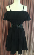 Black Off Shoulder Ruffle Dress